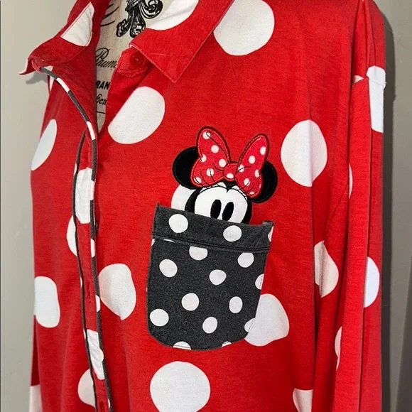 Disney Pajama Nightshirt with Red Polka Dots - Picture 3 of 6
